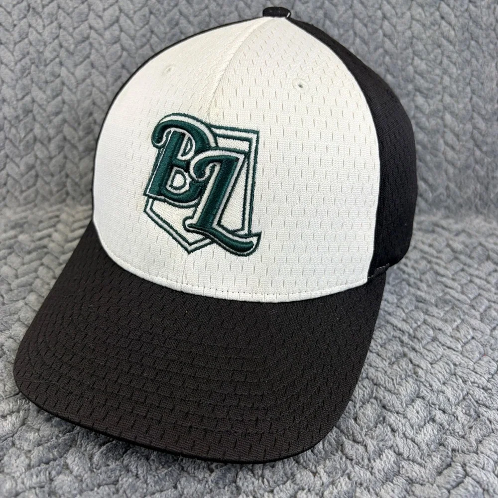 Richardson BL Logo Baseball Cap Hat Black White Mesh Two Tone Athletic Hat